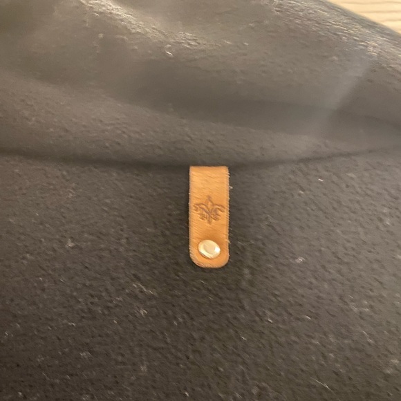 Mackage Black Cashmere Wool Blend Mid Coat High Double Breasted pleated - Picture 7 of 7